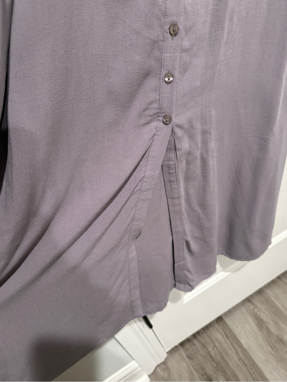 Dress with Tie Front and Button Detail Linen Rayon Blend - Picture 5 of 8